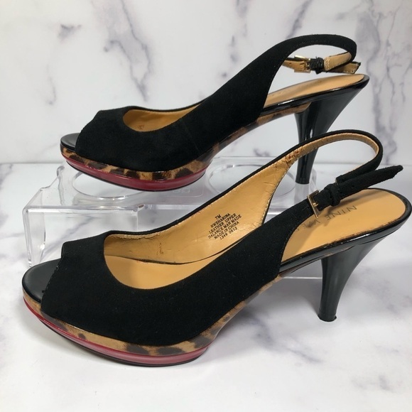 Nine West Sharina Leopard Bottom Slingback Shoes, Size 7M - Picture 10 of 10